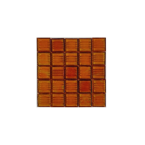 Vitreous glass mosaic tiles, 20x20 mm, Transparent Orange