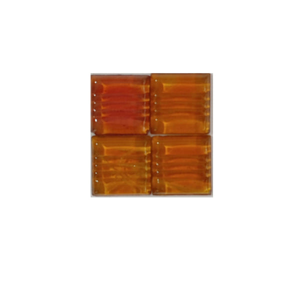 Vitreous glass mosaic tiles, 20x20 mm, Transparent Orange