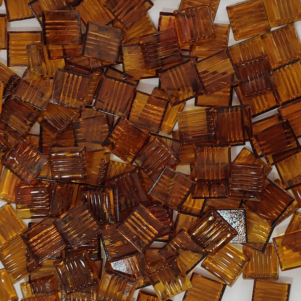 Vitreous glass mosaic tiles, 20x20 mm, Transparent Brown