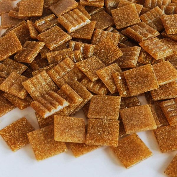 Vitreous glass mosaic tiles, 20x20 mm, Opaque Light Brown