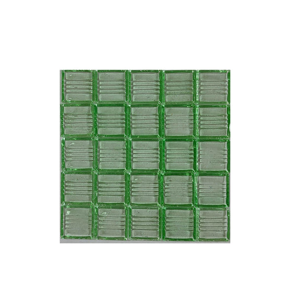 Vitreous glass mosaic tiles, 20x20 mm, Transparent Light Emerald Green