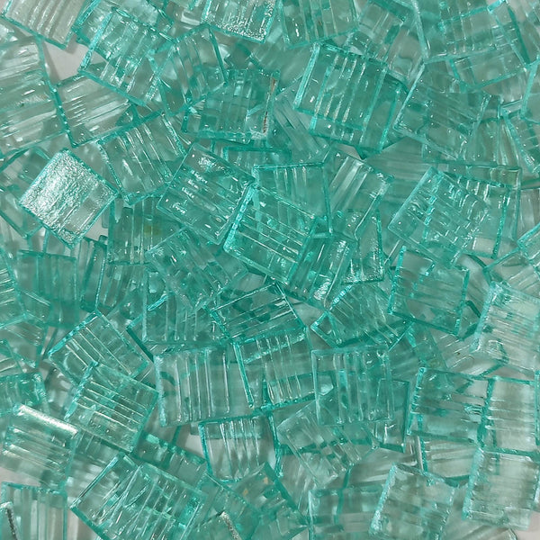 Vitreous glass mosaic tiles, 20x20 mm, Transparent Light Mint