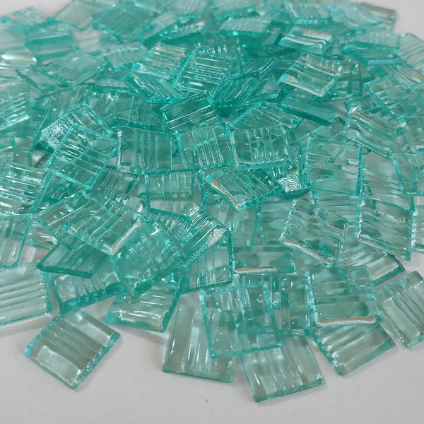 Vitreous glass mosaic tiles, 20x20 mm, Transparent Light Mint