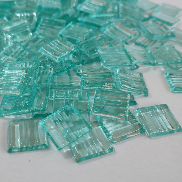 Vitreous glass mosaic tiles, 20x20 mm, Transparent Light Mint