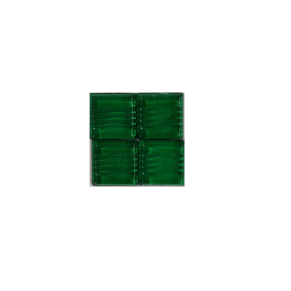Vitreous glass mosaic tiles, 20x20 mm, Transparent Forest Green
