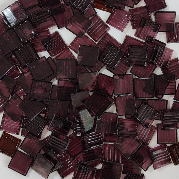 Vitreous glass mosaic tiles, 20x20 mm, Transparent Sangria