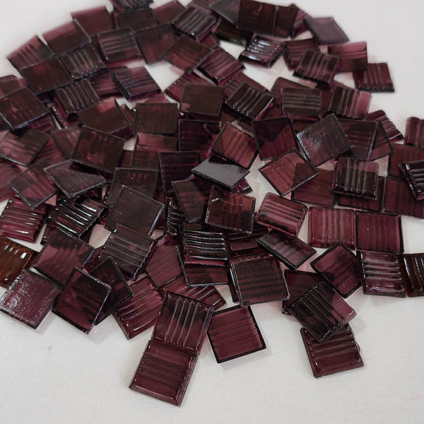 Vitreous glass mosaic tiles, 20x20 mm, Transparent Sangria