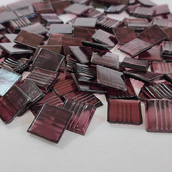 Vitreous glass mosaic tiles, 20x20 mm, Transparent Sangria