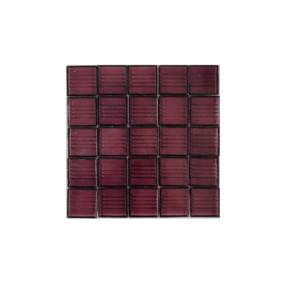 Vitreous glass mosaic tiles, 20x20 mm, Transparent Sangria
