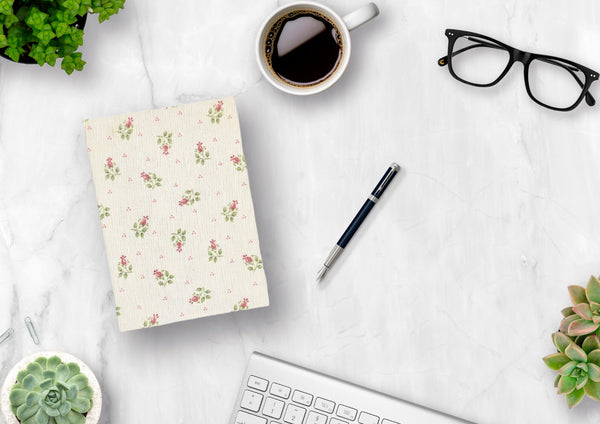 Handmade Coptic stitch / Kettle stitch binding - A6 book journal / Classic Mini Flowers