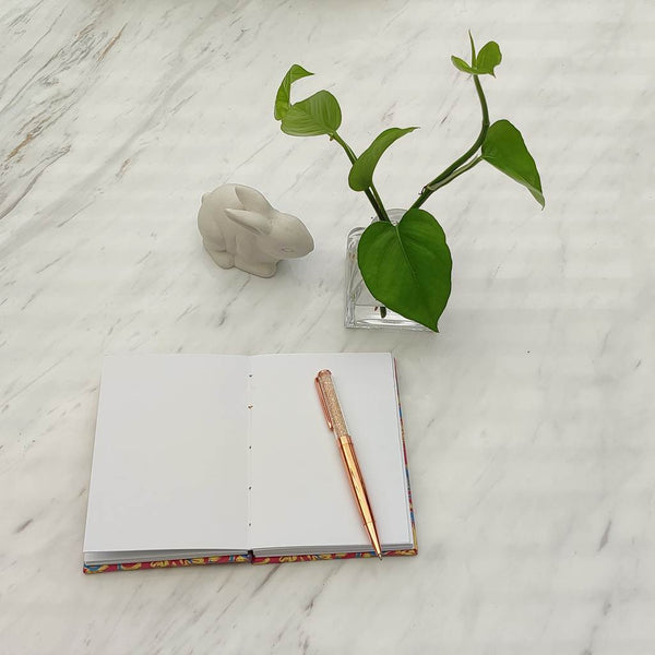 Handmade Coptic stitch binding - A6 book journal / Mystic Flowers