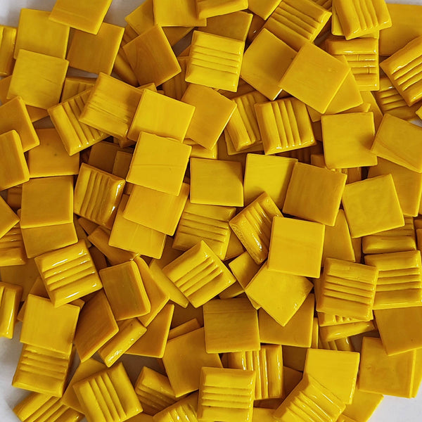 Vitreous glass mosaic tiles, 20x20 mm, Opaque Empire Yellow