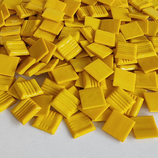 Vitreous glass mosaic tiles, 20x20 mm, Opaque Empire Yellow
