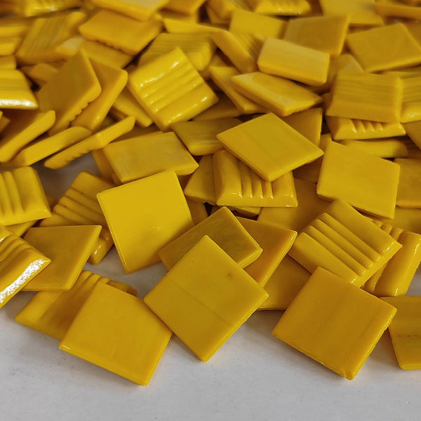 Vitreous glass mosaic tiles, 20x20 mm, Opaque Empire Yellow
