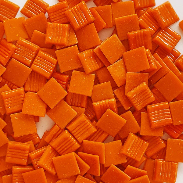 Vitreous glass mosaic tiles, 20x20 mm, Opaque Flame Orange