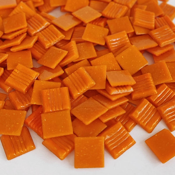 Vitreous glass mosaic tiles, 20x20 mm, Opaque Flame Orange