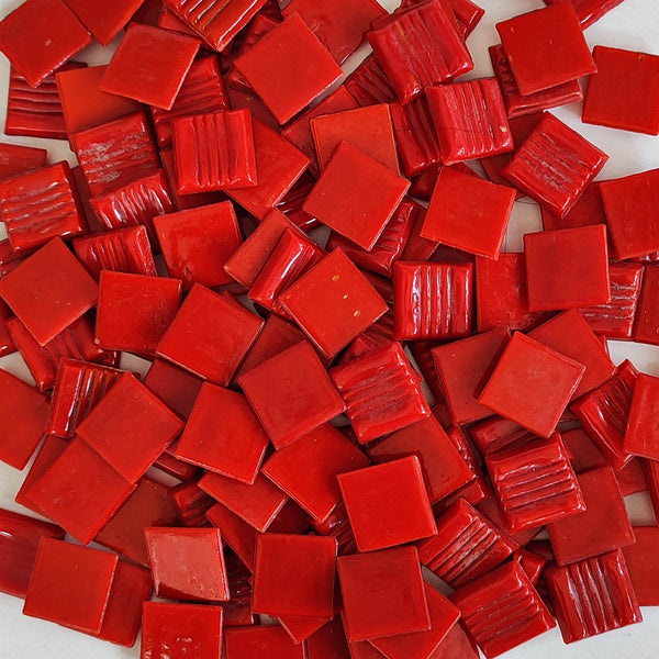 Vitreous glass mosaic tiles, 20x20 mm, Opaque Red