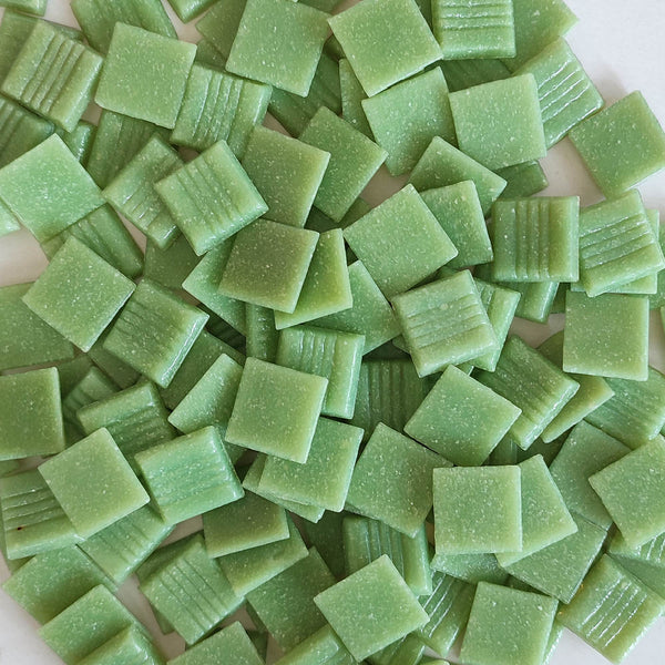 Vitreous glass mosaic tiles, 20x20 mm, Opaque Moss green