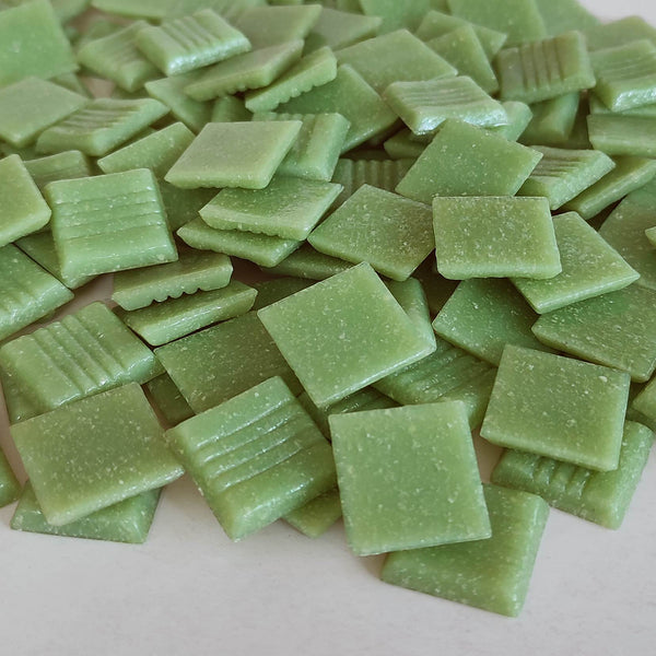 Vitreous glass mosaic tiles, 20x20 mm, Opaque Moss green