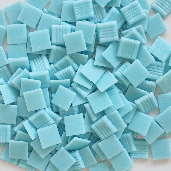 Vitreous glass mosaic tiles, 20x20 mm, Opaque Bluebell