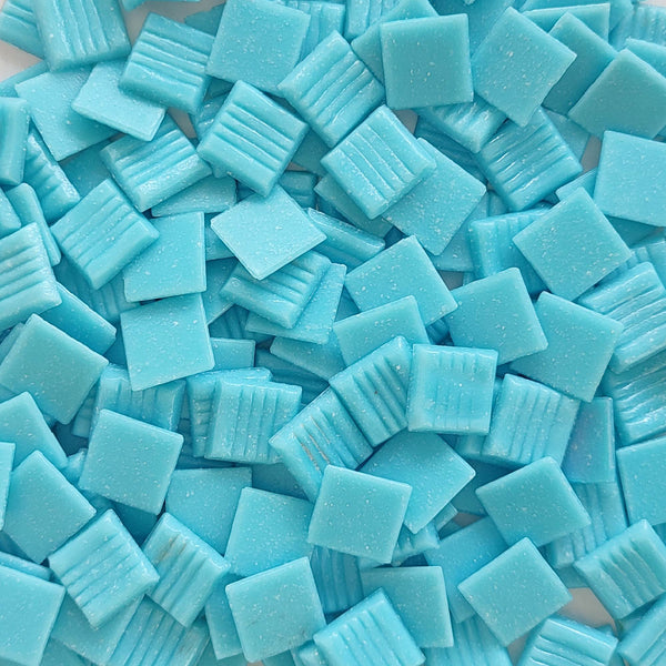 Vitreous glass mosaic tiles, 20x20 mm, Opaque Ethereal Blue