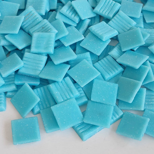 Vitreous glass mosaic tiles, 20x20 mm, Opaque Ethereal Blue