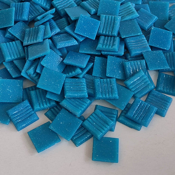 Vitreous glass mosaic tiles, 20x20 mm, Opaque Malibu Blue