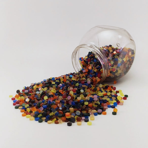 Resin mosaic tiles, Round 5 mm, Glossy-Clear Party mixes