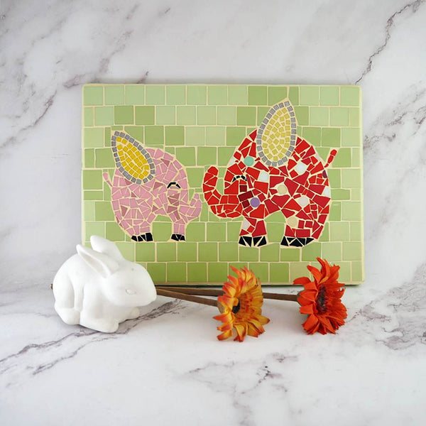 Handmade Mosaic elephant picture artwork