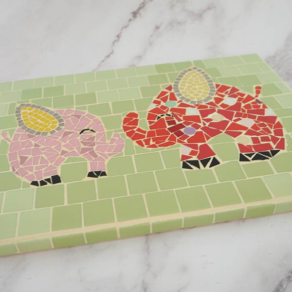 Handmade Mosaic elephant picture artwork