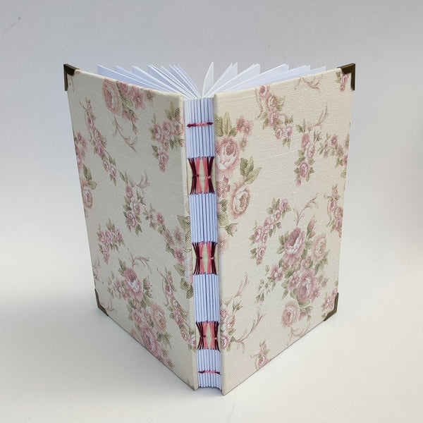 Handmade Kettle stitch binding - A5 book journal / Victorian Flowers