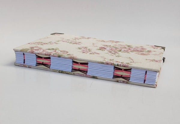 Handmade Kettle stitch binding - A5 book journal / Victorian Flowers