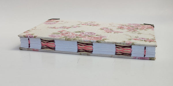 Handmade French stitch binding - A5 book journal / Victorian Flowers