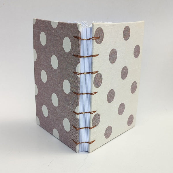 Handmade Coptic stitch binding - A5 book journal / Polka Dots