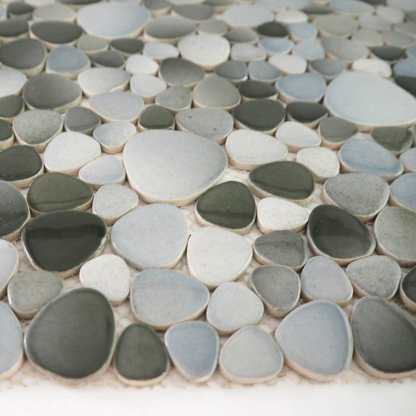Ceramic mosaic tiles, Oval, Monochrome