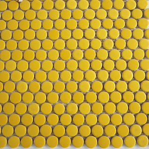 Ceramic mosaic tiles, Round 20mm, Empire Yellow