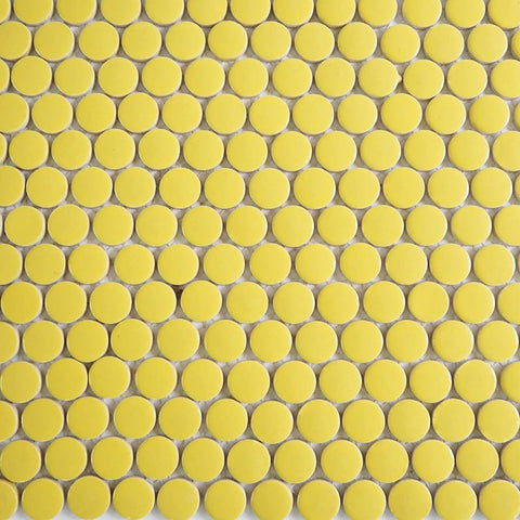 Ceramic mosaic tiles, Round 20mm, Lemon Yellow