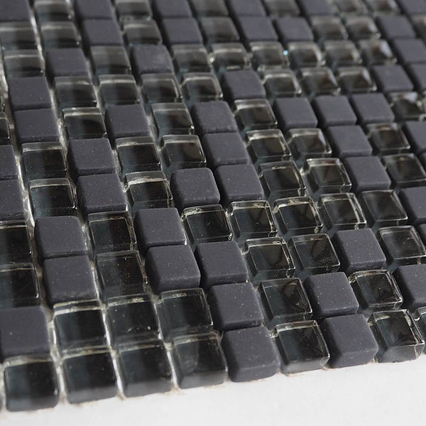 Glass mosaic tiles, 10x10 mm, Black