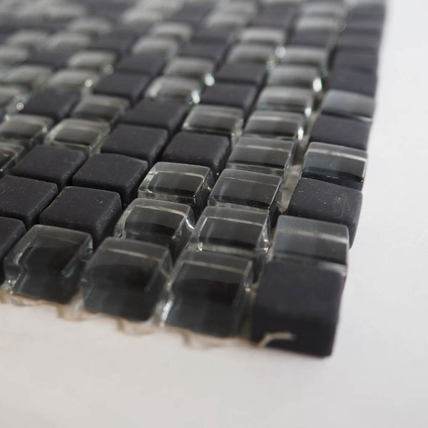 Glass mosaic tiles, 10x10 mm, Black