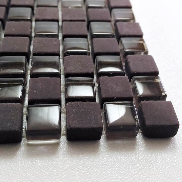 Glass mosaic tiles, 10x10 mm, Chocolate
