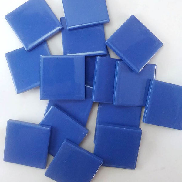 Ceramic mosaic tiles, 47x47 mm, Glossy Cobalt Blue