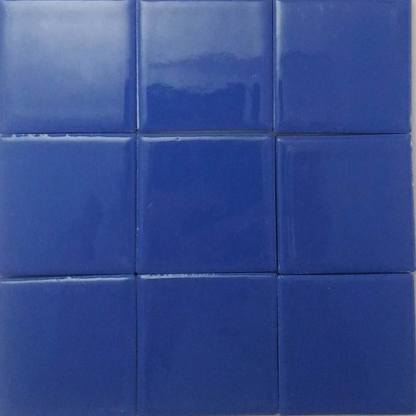 Ceramic mosaic tiles, 47x47 mm, Glossy Cobalt Blue