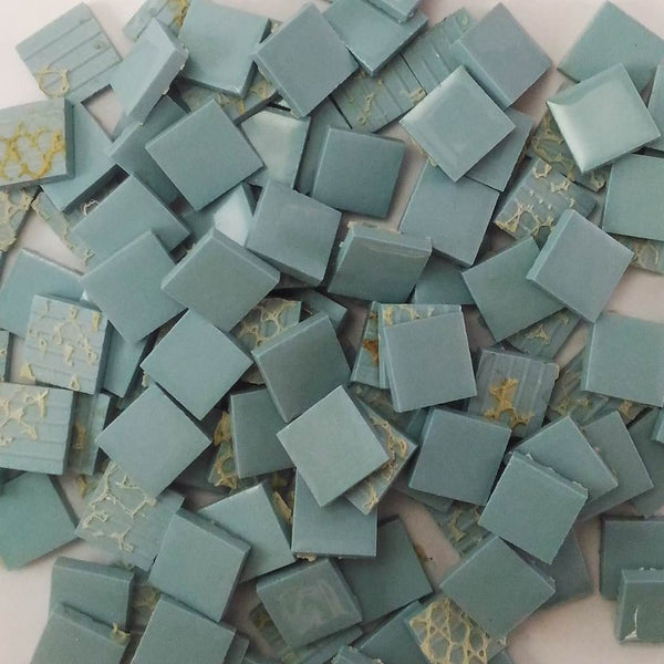 Ceramic mosaic tiles, 17x17 mm, Glossy Teal