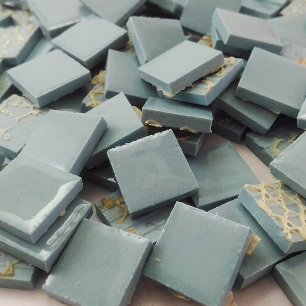 Ceramic mosaic tiles, 17x17 mm, Glossy Teal