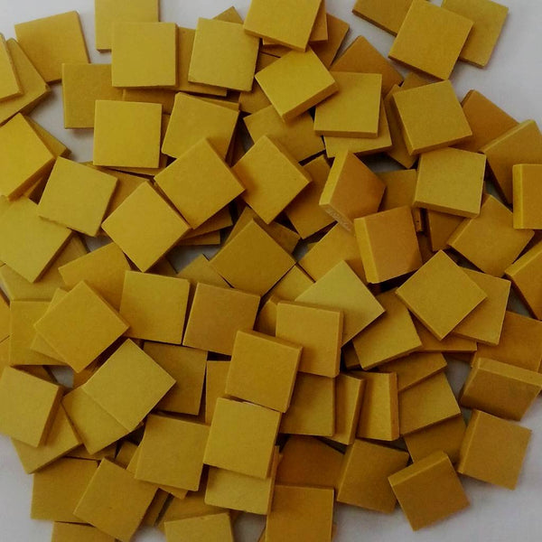 Ceramic mosaic tiles, 17x17 mm, Matt Mustard