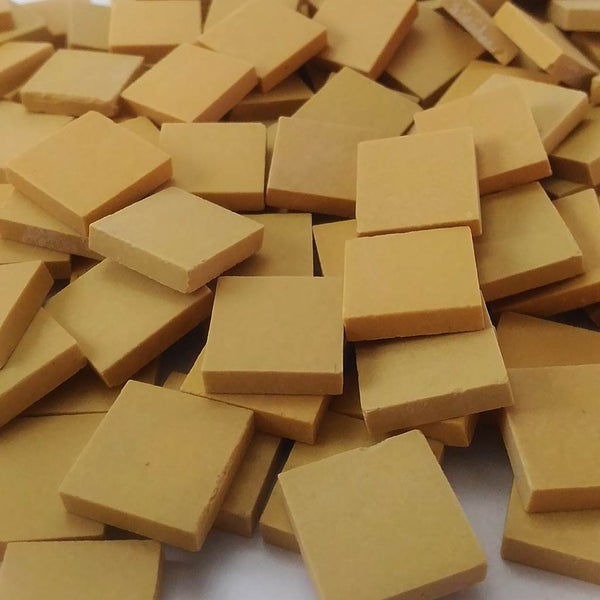Ceramic mosaic tiles, 17x17 mm, Matt Mustard