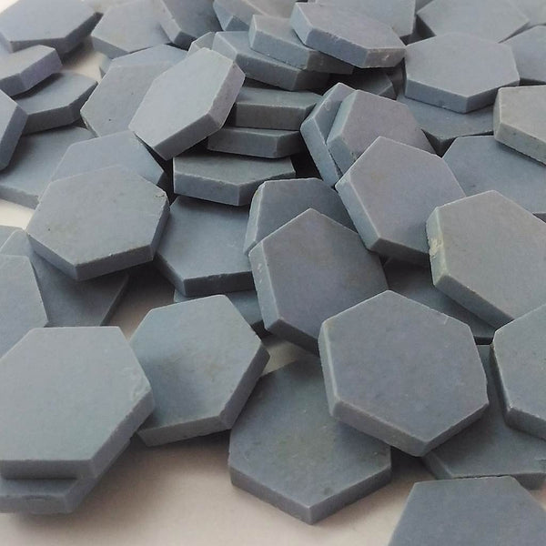 Ceramic mosaic tiles, 25x25 mm, Hexagon, Matt Teal