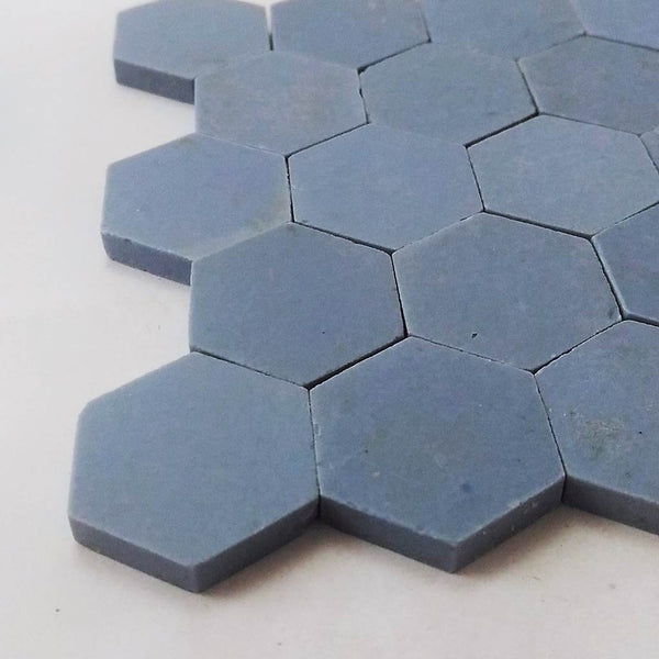 Ceramic mosaic tiles, 25x25 mm, Hexagon, Matt Teal