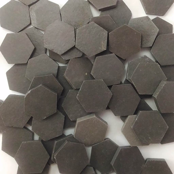 Ceramic mosaic tiles, 25x25 mm, Hexagon, Matt Midnight Black