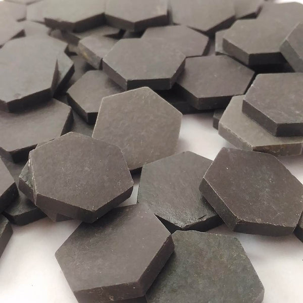 Ceramic mosaic tiles, 25x25 mm, Hexagon, Matt Midnight Black